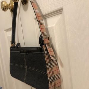 Kate spade denim and plaid bag